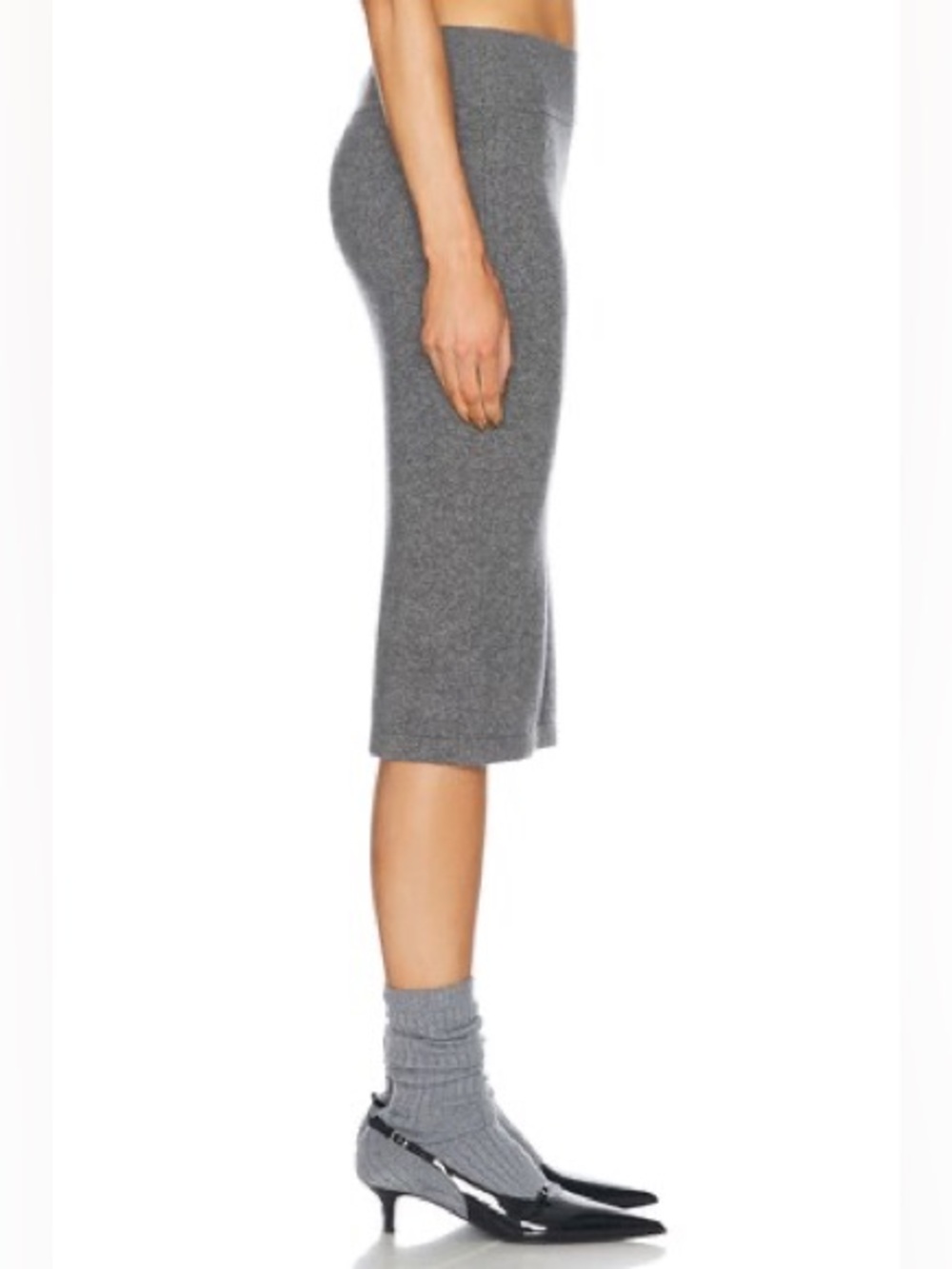New Enza Costa Cashmere Skirt in Thunder - Picture 3 of 9
